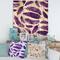 Designart - Ethnic VIolet Feathers - Bohemian & Eclectic Print on Natural Pine Wood